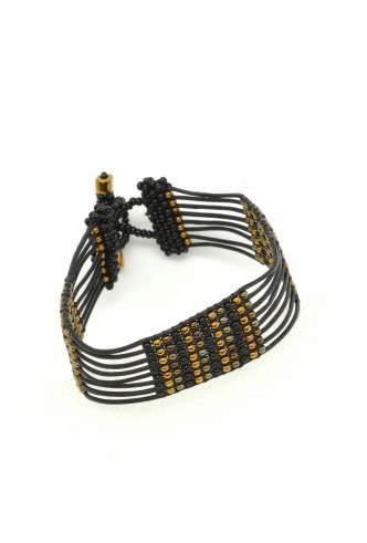 Beaded Leather Loom Bracelet Beaded Leather Loom Bracelet